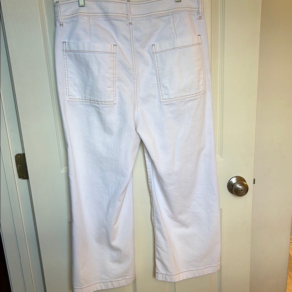 Chico's Off White Wide Leg Ankle Cropped Jeans - Picture 2 of 9